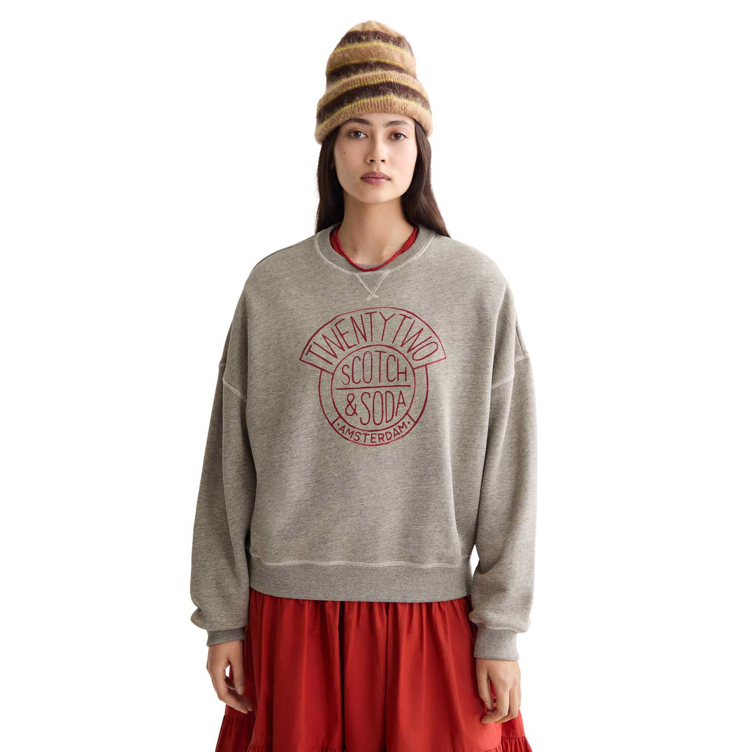 Scotch & Soda Washed Oversized Fit Graphic Sweatshirt